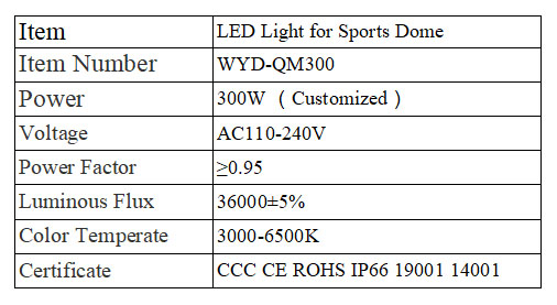 sports dome led lights
